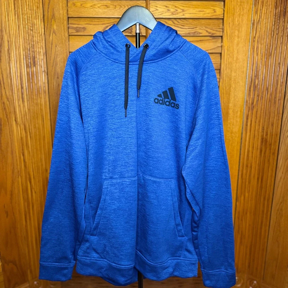 Adidas Mens XL Team Issue Climawarm Hoodie Blue Heather